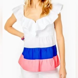 NWT- Size 10- Lilly Pulitzer Emie ruffle top